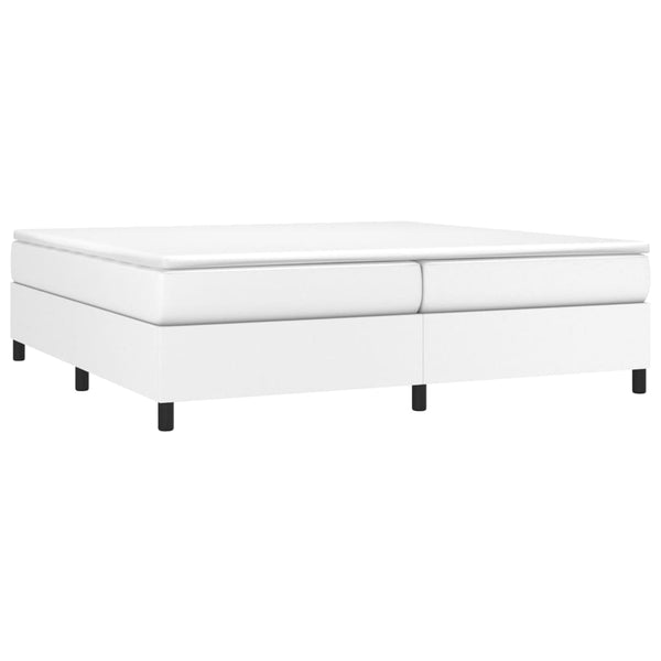 vidaXL Box Spring Bed with Mattress White 200x200 cm Faux Leather