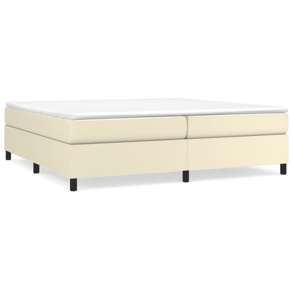 vidaXL Box Spring Bed with Mattress Cream 200x200 cm Faux Leather