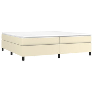 vidaXL Box Spring Bed with Mattress Cream 200x200 cm Faux Leather