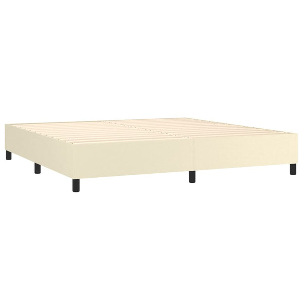 vidaXL Box Spring Bed with Mattress Cream 200x200 cm Faux Leather