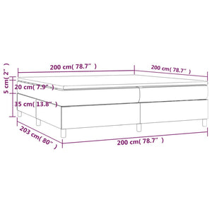 vidaXL Box Spring Bed with Mattress Cream 200x200 cm Faux Leather