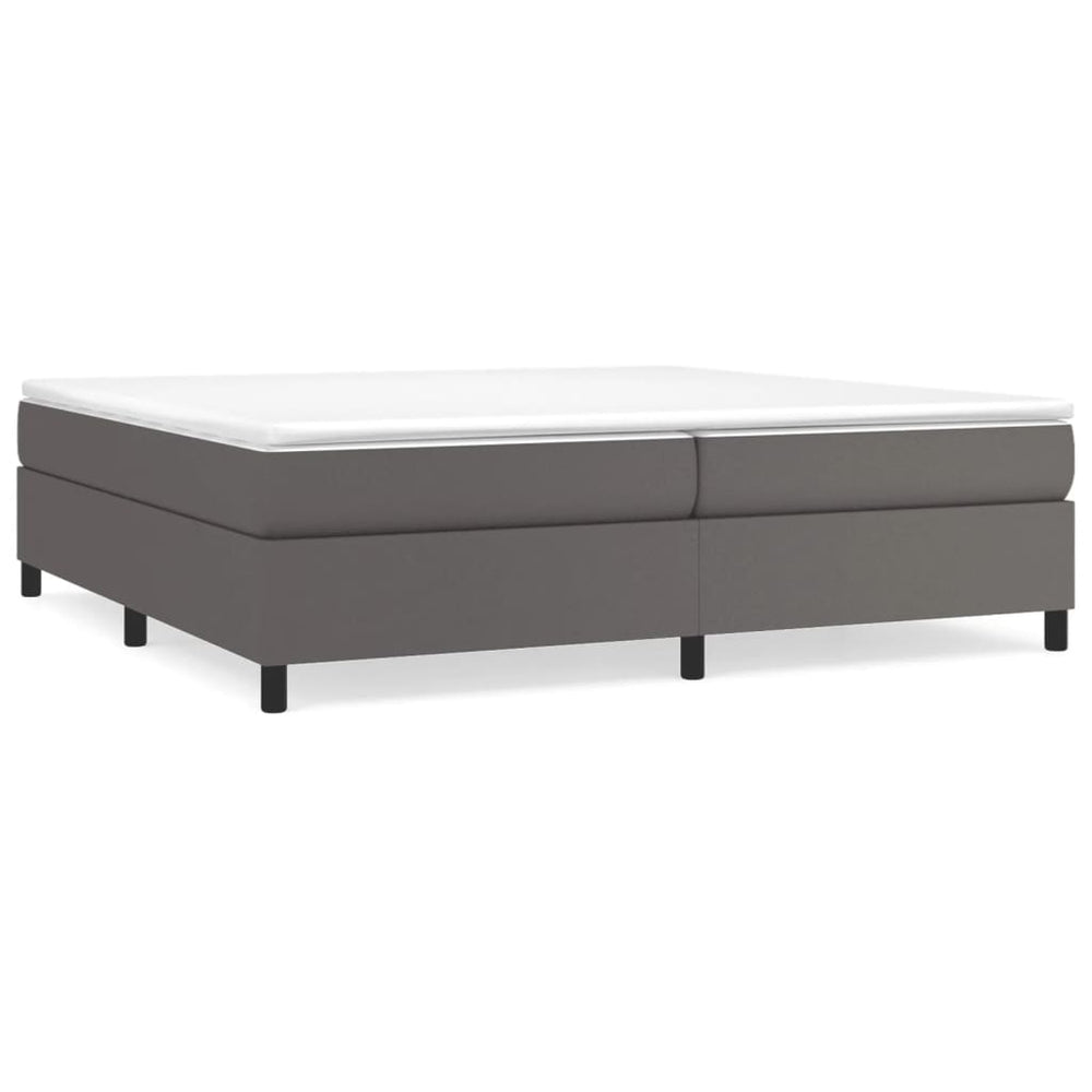vidaXL Box Spring Bed with Mattress Grey 200x200 cm Faux Leather