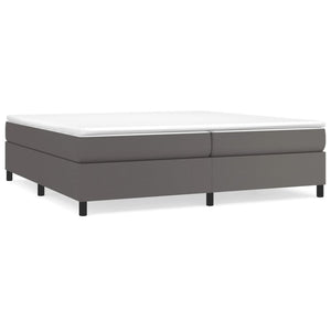vidaXL Box Spring Bed with Mattress Grey 200x200 cm Faux Leather