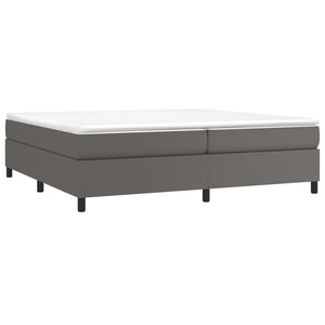 vidaXL Box Spring Bed with Mattress Grey 200x200 cm Faux Leather