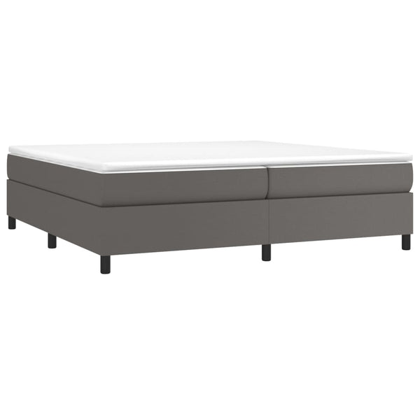 vidaXL Box Spring Bed with Mattress Grey 200x200 cm Faux Leather