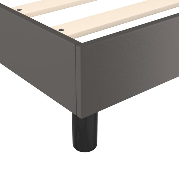 vidaXL Box Spring Bed with Mattress Grey 200x200 cm Faux Leather