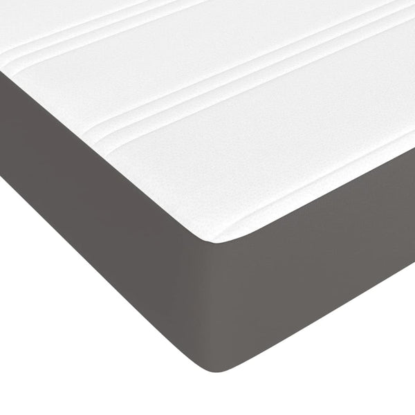 vidaXL Box Spring Bed with Mattress Grey 200x200 cm Faux Leather
