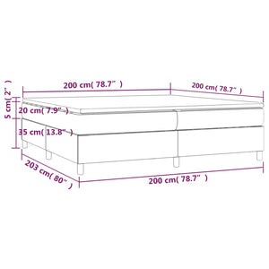 vidaXL Box Spring Bed with Mattress Grey 200x200 cm Faux Leather
