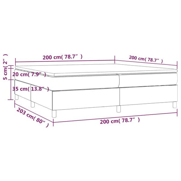 vidaXL Box Spring Bed with Mattress Grey 200x200 cm Faux Leather