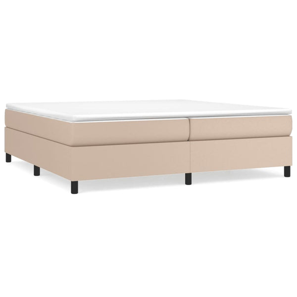 vidaXL Box Spring Bed Mattress Cappuccino Brown 200x200cm Faux Leather