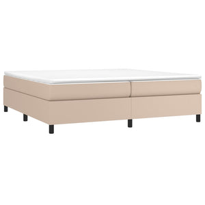 vidaXL Box Spring Bed Mattress Cappuccino Brown 200x200cm Faux Leather