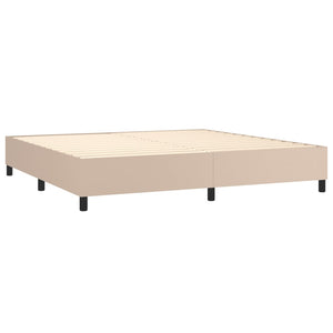 vidaXL Box Spring Bed Mattress Cappuccino Brown 200x200cm Faux Leather