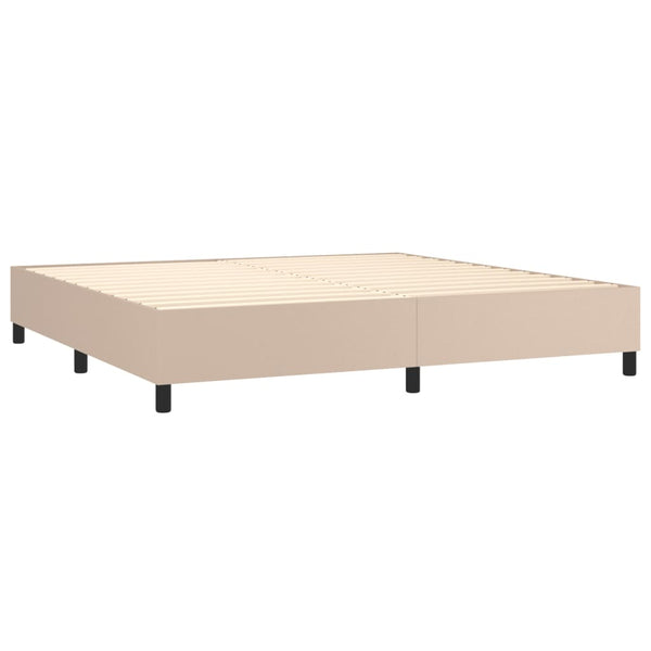 vidaXL Box Spring Bed Mattress Cappuccino Brown 200x200cm Faux Leather
