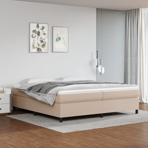vidaXL Box Spring Bed Mattress Cappuccino Brown 200x200cm Faux Leather