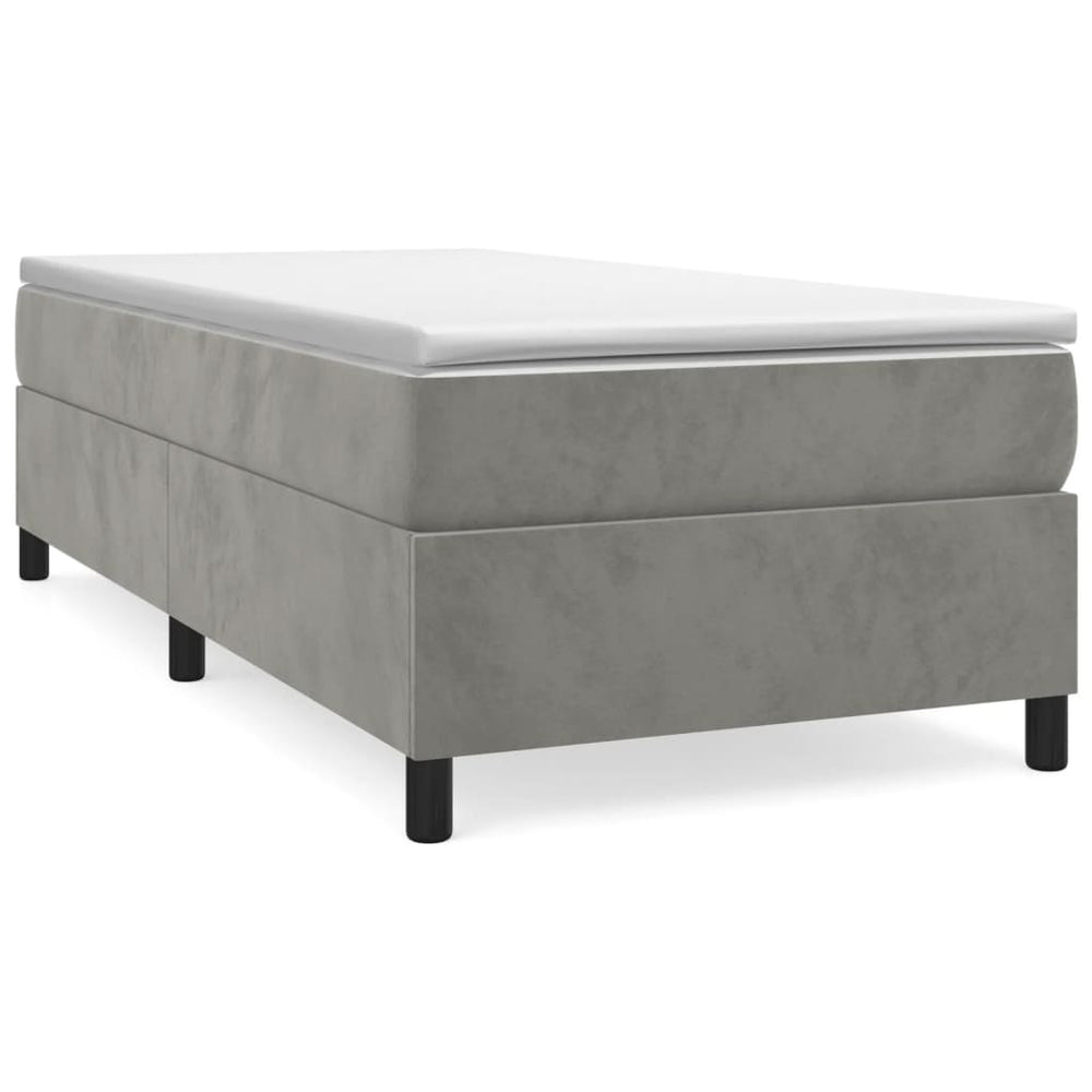 vidaXL Box Spring Bed with Mattress Light Gray 80x200 cm Velvet