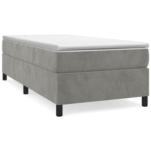 vidaXL Box Spring Bed with Mattress Light Gray 80x200 cm Velvet