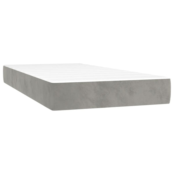 vidaXL Box Spring Bed with Mattress Light Gray 80x200 cm Velvet