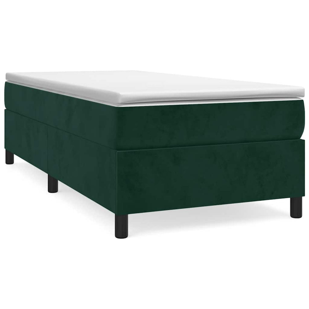 vidaXL Box Spring Bed with Mattress Dark Green 80x200 cm Velvet