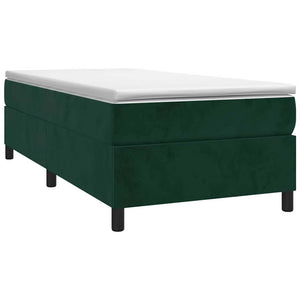 vidaXL Box Spring Bed with Mattress Dark Green 80x200 cm Velvet