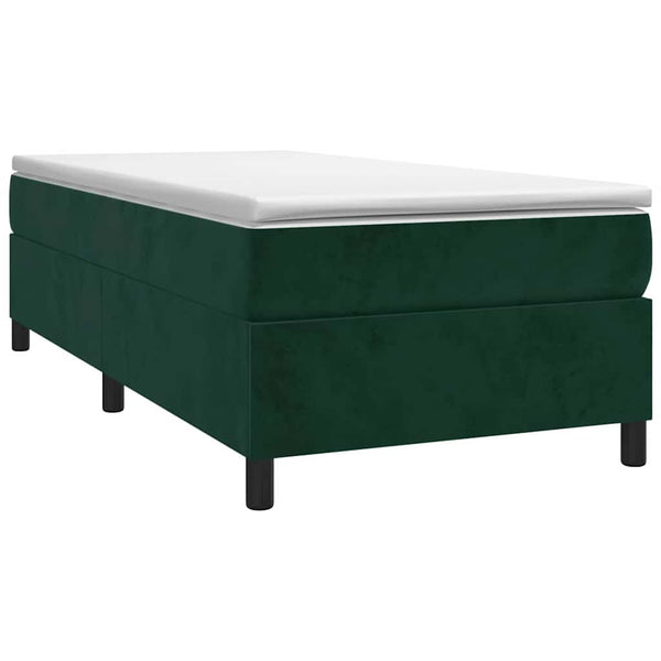 vidaXL Box Spring Bed with Mattress Dark Green 80x200 cm Velvet