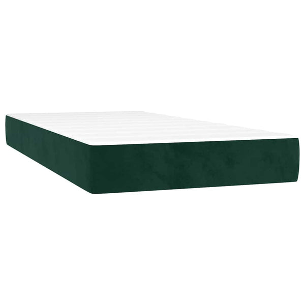 vidaXL Box Spring Bed with Mattress Dark Green 80x200 cm Velvet