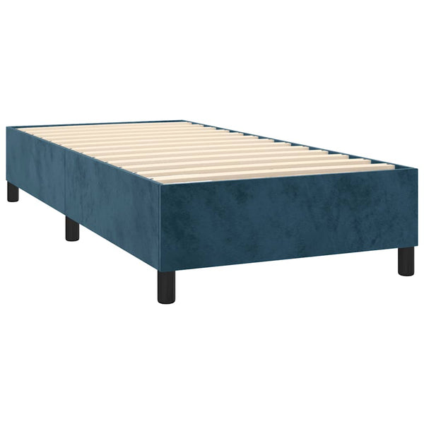 vidaXL Box Spring Bed with Mattress Dark Blue 80x200 cm Velvet