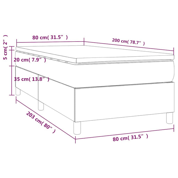 vidaXL Box Spring Bed with Mattress Dark Blue 80x200 cm Velvet