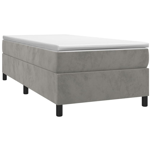 vidaXL Box Spring Bed with Mattress Light Gray 90x190 cm Velvet
