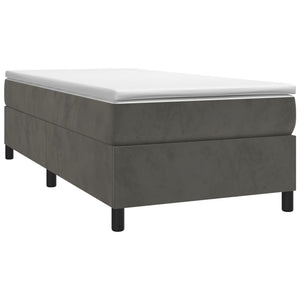 vidaXL Box Spring Bed with Mattress Dark Grey 90x190 cm Velvet