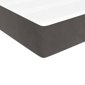 vidaXL Box Spring Bed with Mattress Dark Grey 90x190 cm Velvet