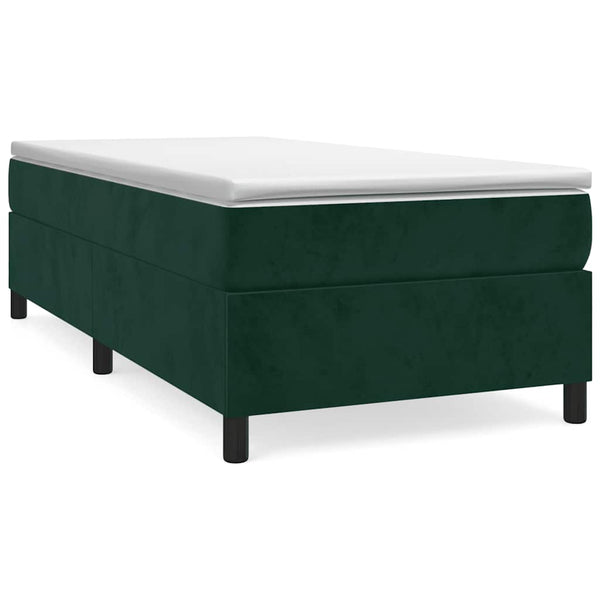 vidaXL Box Spring Bed with Mattress Dark Green 90x190 cm Velvet