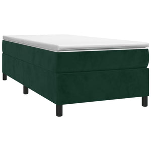 vidaXL Box Spring Bed with Mattress Dark Green 90x190 cm Velvet