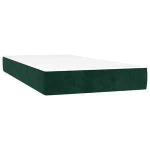 vidaXL Box Spring Bed with Mattress Dark Green 90x190 cm Velvet