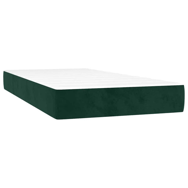 vidaXL Box Spring Bed with Mattress Dark Green 90x190 cm Velvet