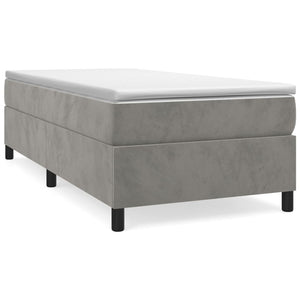 vidaXL Box Spring Bed with Mattress Light Grey 90x200 cm Velvet