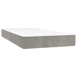 vidaXL Box Spring Bed with Mattress Light Grey 90x200 cm Velvet