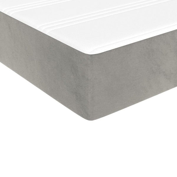 vidaXL Box Spring Bed with Mattress Light Grey 90x200 cm Velvet