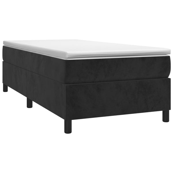 vidaXL Box Spring Bed with Mattress Black 90x200 cm Velvet