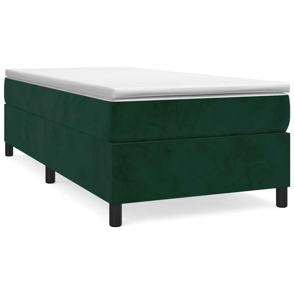 vidaXL Box Spring Bed with Mattress Dark Green 90x200 cm Velvet
