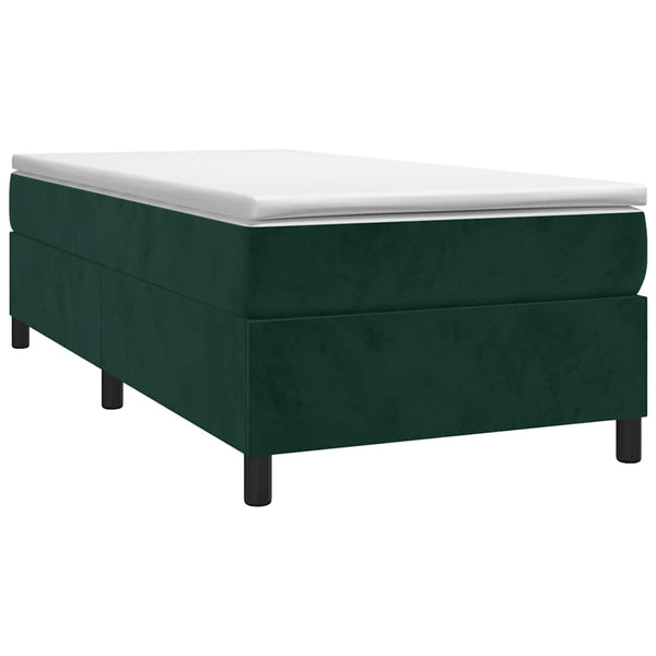 vidaXL Box Spring Bed with Mattress Dark Green 90x200 cm Velvet