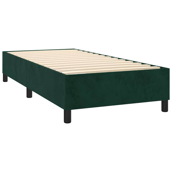 vidaXL Box Spring Bed with Mattress Dark Green 90x200 cm Velvet