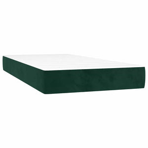 vidaXL Box Spring Bed with Mattress Dark Green 90x200 cm Velvet