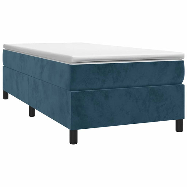 vidaXL Box Spring Bed with Mattress Dark Blue 90x200 cm Velvet