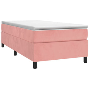vidaXL Box Spring Bed with Mattress Pink 90x200 cm Velvet