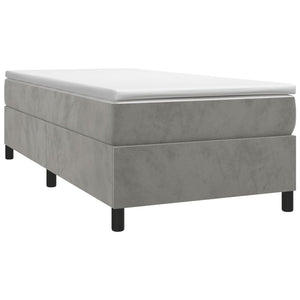 vidaXL Box Spring Bed with Mattress Light Grey 100x200 cm Velvet