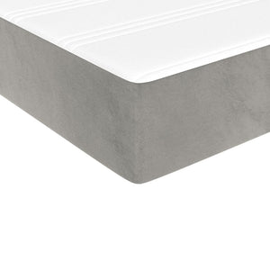 vidaXL Box Spring Bed with Mattress Light Grey 100x200 cm Velvet