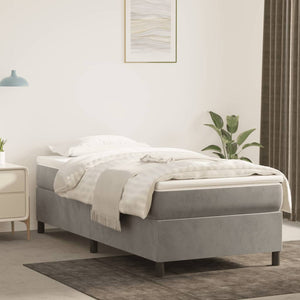 vidaXL Box Spring Bed with Mattress Light Grey 100x200 cm Velvet