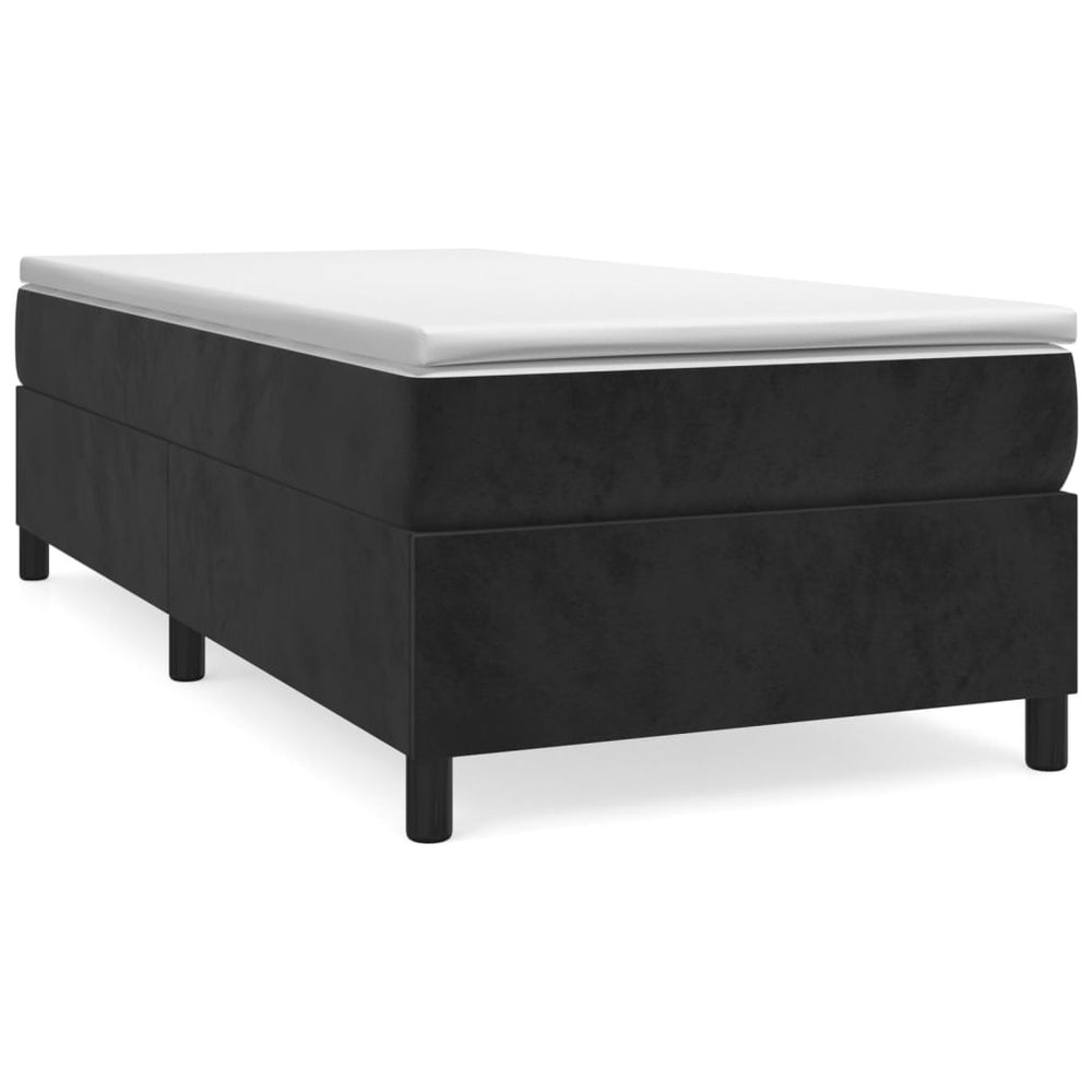 vidaXL Box Spring Bed with Mattress Black 100x200 cm Velvet