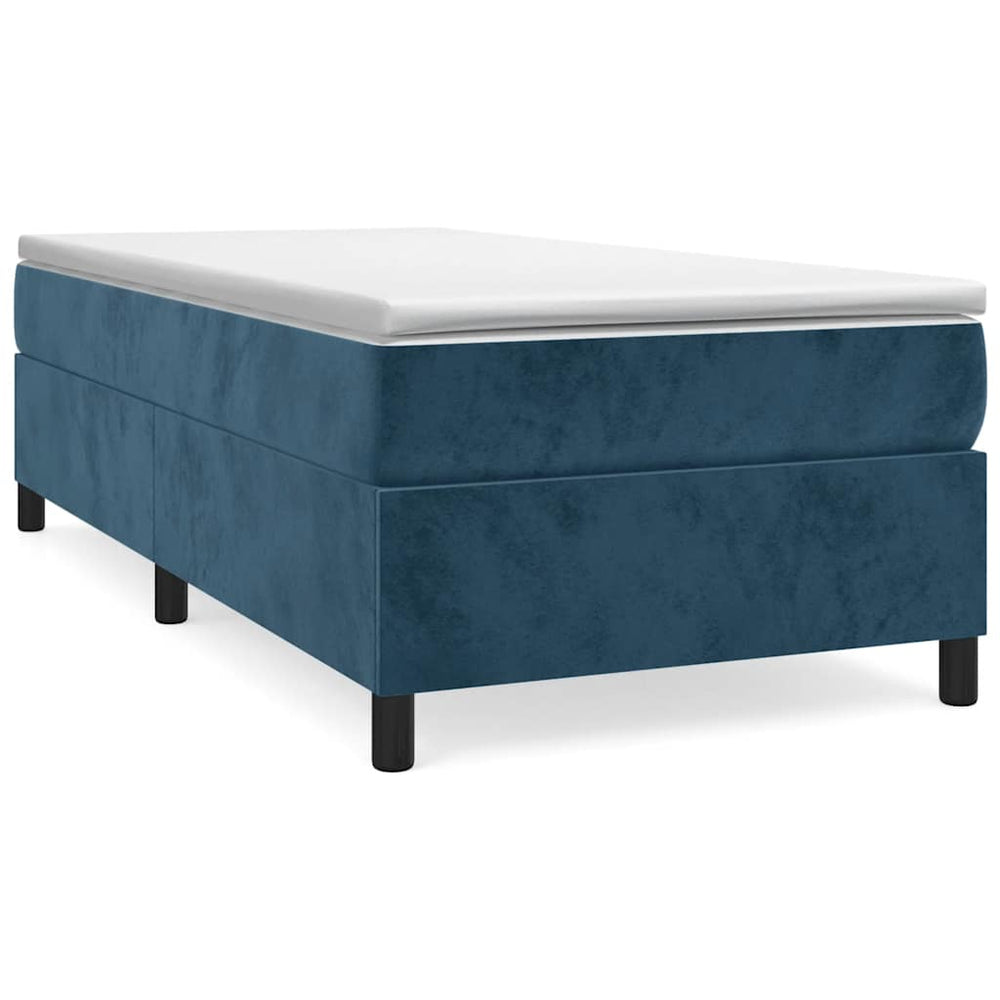 vidaXL Box Spring Bed with Mattress Dark Blue 100x200 cm Velvet