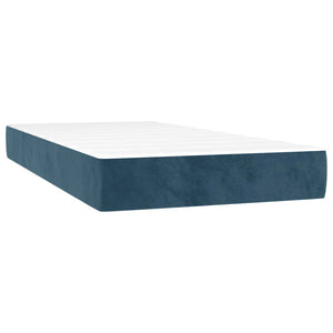 vidaXL Box Spring Bed with Mattress Dark Blue 100x200 cm Velvet